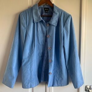 Leslie Fay Light Blue lace trim Women's Blazer